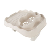 Hot Tub Table Tray with Drain Holes Anti Slip Adjustable Hot Tub Side Table for Swimming Pools SPA Bathtub Beige