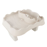 Hot Tub Table Tray with Drain Holes Anti Slip Adjustable Hot Tub Side Table for Swimming Pools SPA Bathtub Beige