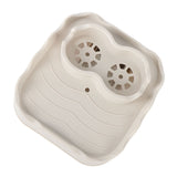 Hot Tub Table Tray with Drain Holes Anti Slip Adjustable Hot Tub Side Table for Swimming Pools SPA Bathtub Beige