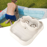Hot Tub Table Tray with Drain Holes Anti Slip Adjustable Hot Tub Side Table for Swimming Pools SPA Bathtub Beige - Extra Image