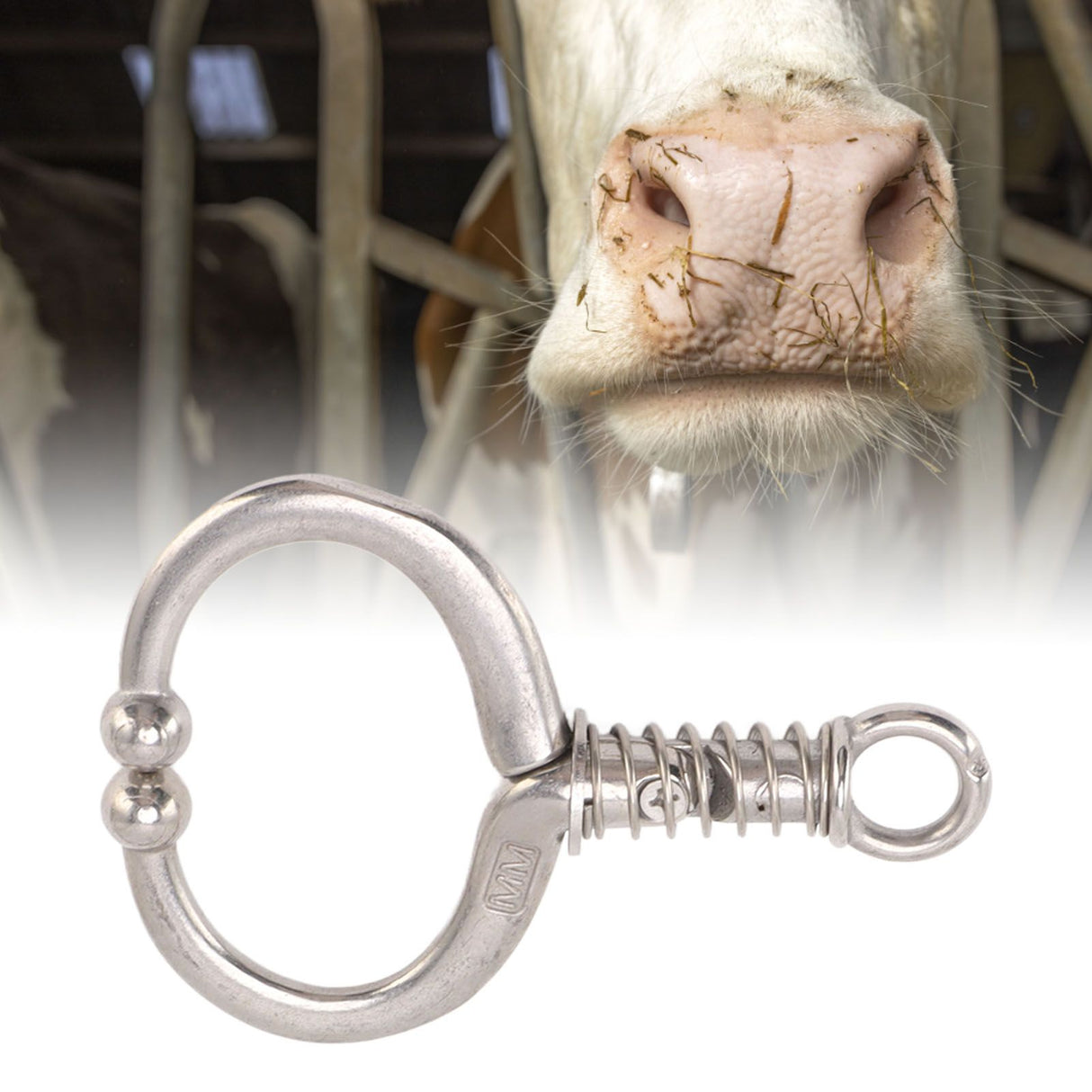 Cattle Nose Ring Durable Stainless Steel Cattle Ring Spherical Cattle Ring Clamp Traction for Home Farm HL Q4D