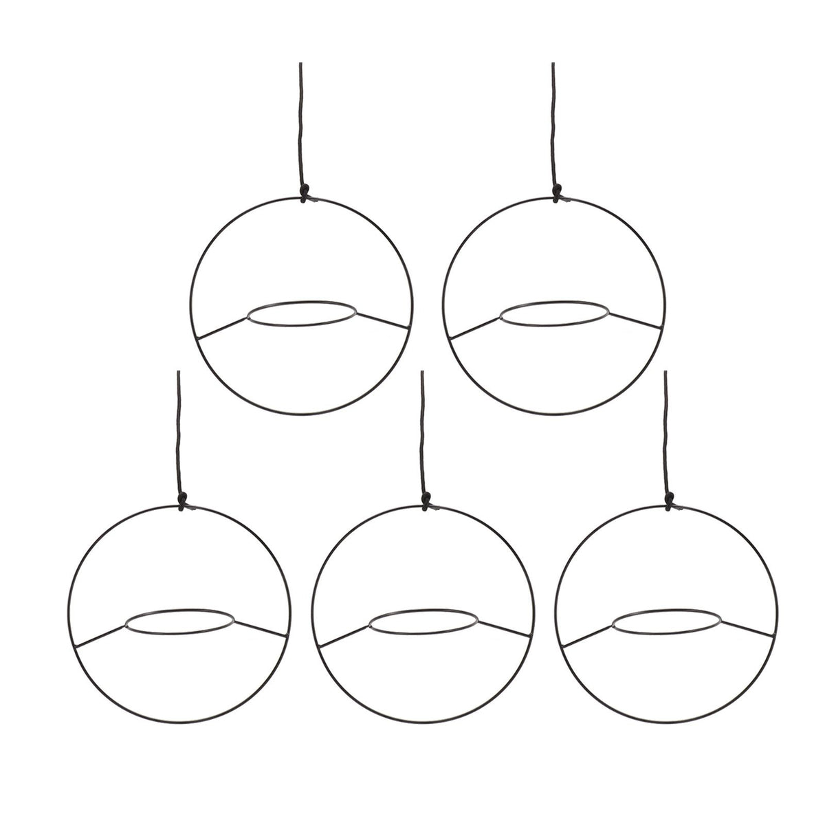 5pcs Hanging Planter Holder Rust Proof Decorative Metal Hanging Flower Pot Basket for Living Room Indoor Garden Balcony