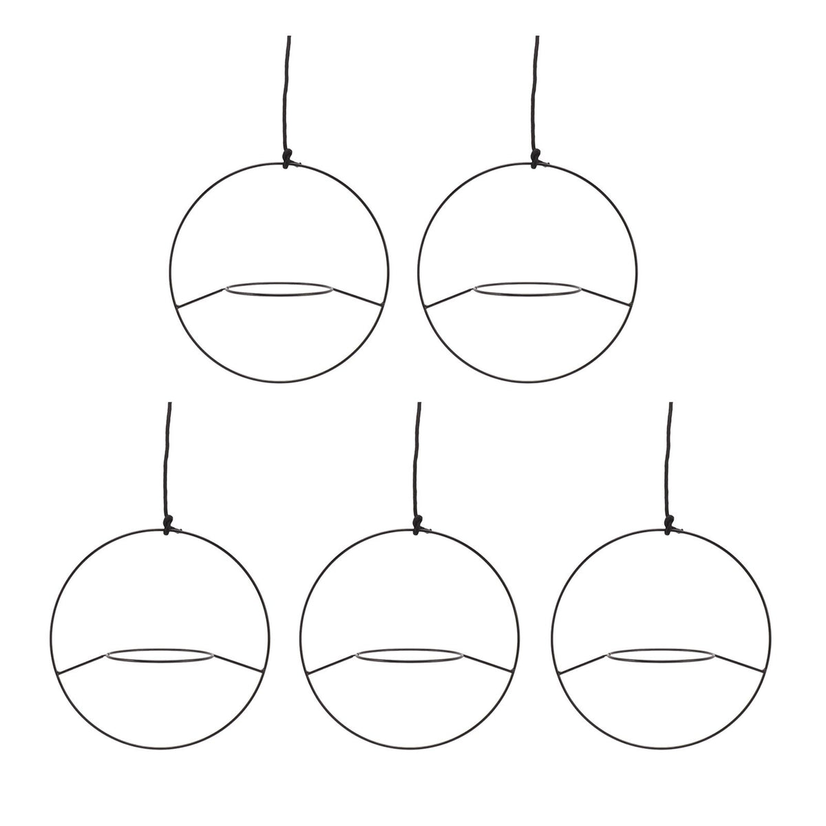 5pcs Hanging Planter Holder Rust Proof Decorative Metal Hanging Flower Pot Basket for Living Room Indoor Garden Balcony