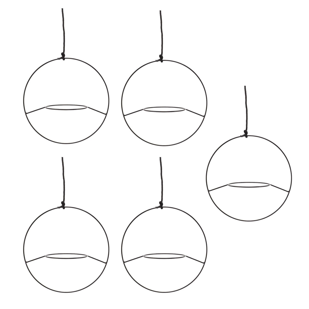 5pcs Hanging Planter Holder Rust Proof Decorative Metal Hanging Flower Pot Basket for Living Room Indoor Garden Balcony