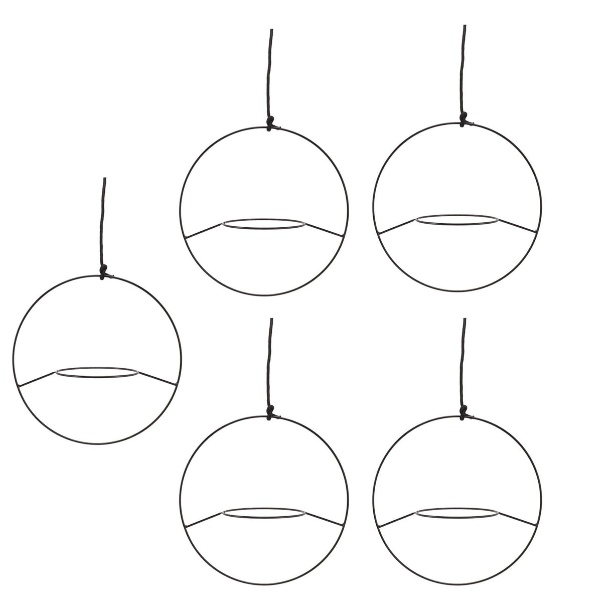 5pcs Hanging Planter Holder Rust Proof Decorative Metal Hanging Flower Pot Basket for Living Room Indoor Garden Balcony
