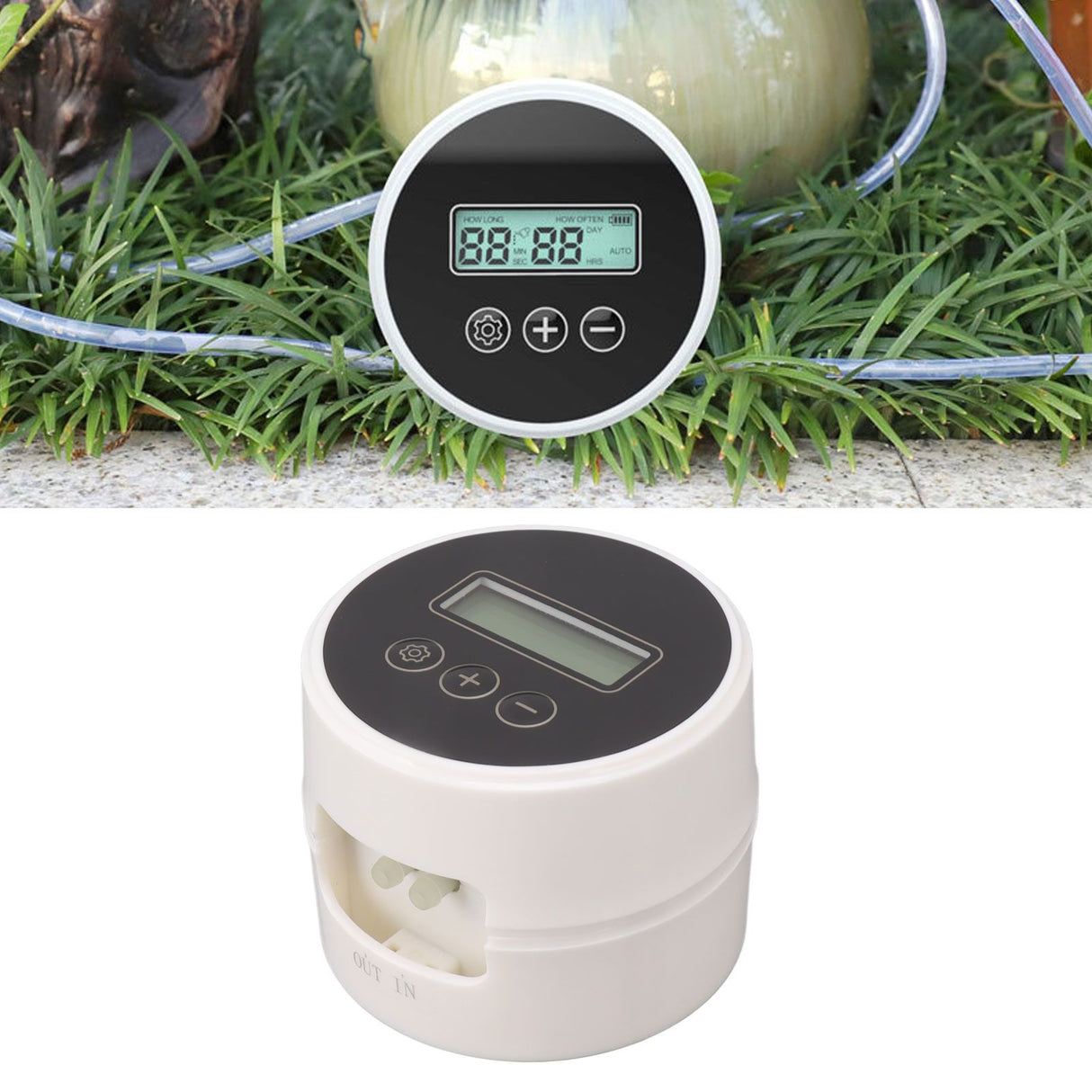 Black Timer Indoor Automatic Watering Device System Automatic Irrigation Waterer for Potted Plants Yard Garden 10m 15 Pots