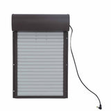Automatic Chicken Coop Door Metal with Timer Battery Powered for Farm Poultry Habitat Supplies Brown - Top-Down View