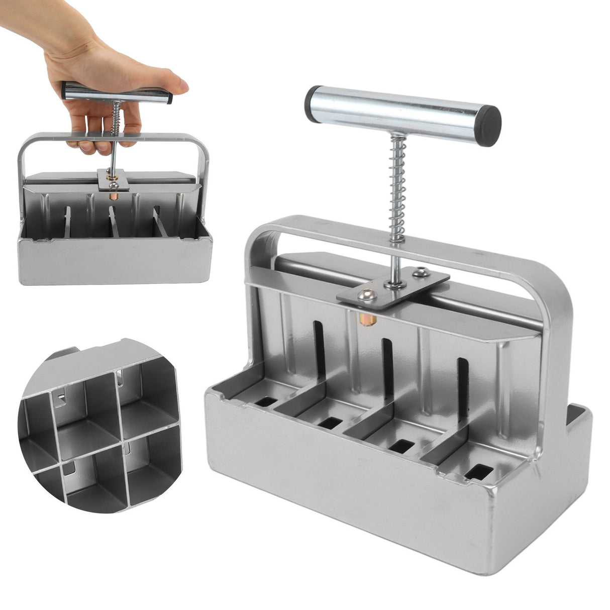Soil Blocker with Comfortable Handle Manual 8 Cell Soil Block Maker for Outdoor Plants Gardening