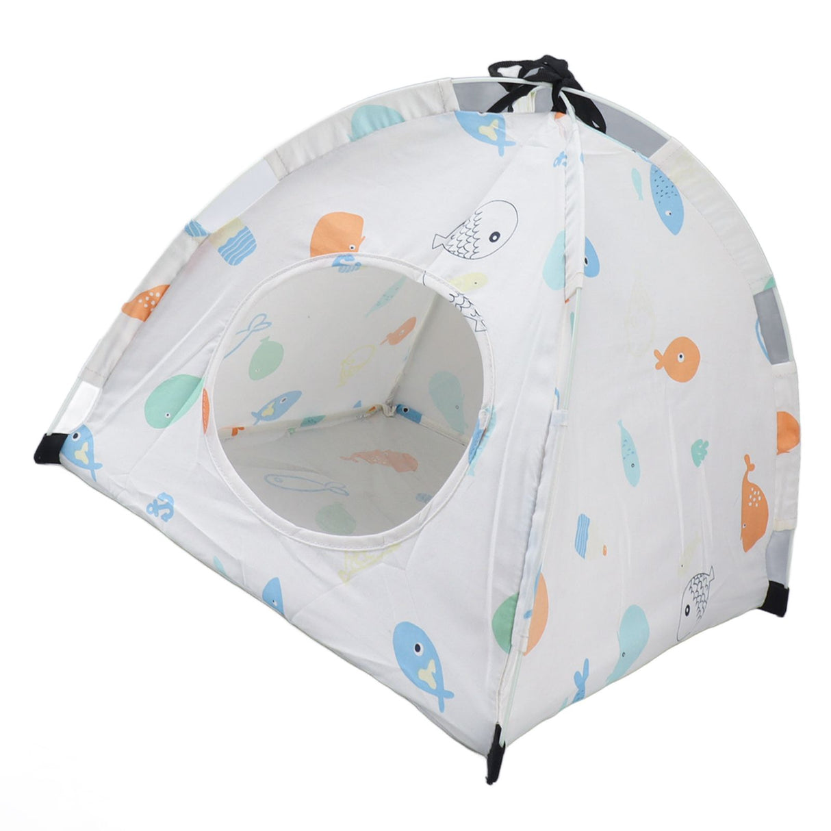 Pet Tent Cartoon Print Detachable Washable Portable Cat Tents for Cats Puppy Small Pets