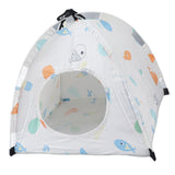 Pet Tent Cartoon Print Detachable Washable Portable Cat Tents for Cats Puppy Small Pets - Rear View