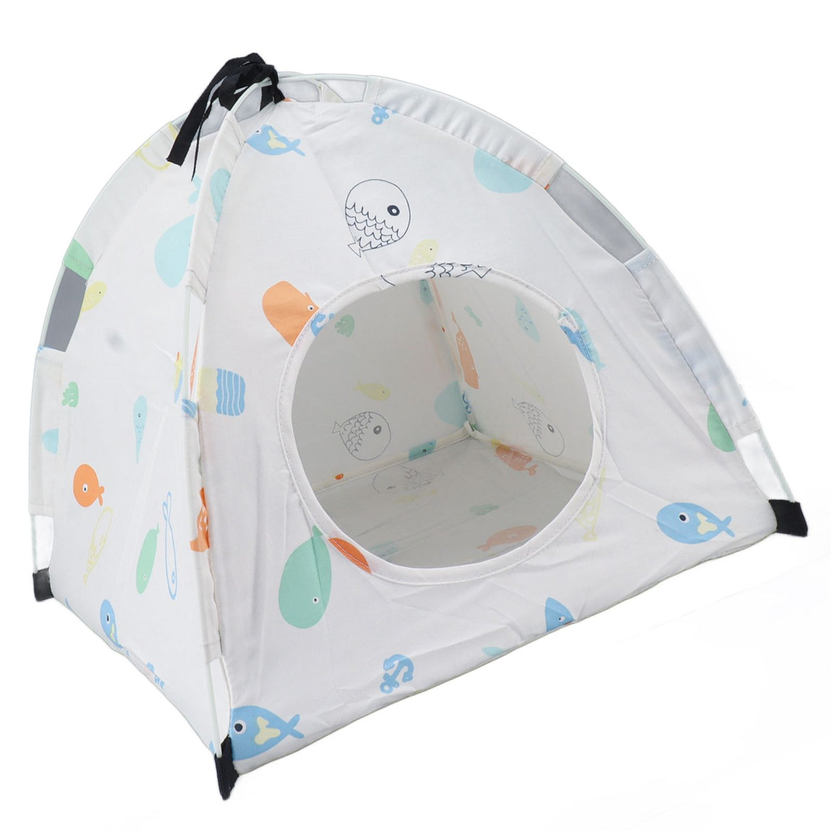 Pet Tent Cartoon Print Detachable Washable Portable Cat Tents for Cats Puppy Small Pets