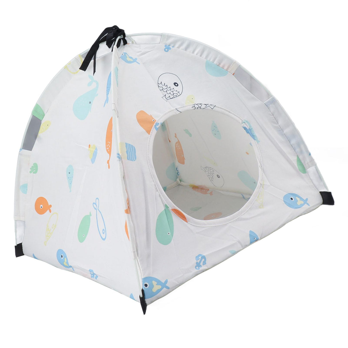 Pet Tent Cartoon Print Detachable Washable Portable Cat Tents for Cats Puppy Small Pets