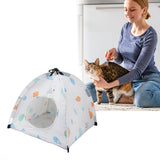 Pet Tent Cartoon Print Detachable Washable Portable Cat Tents for Cats Puppy Small Pets - Extra Image