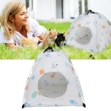 Pet Tent Cartoon Print Detachable Washable Portable Cat Tents for Cats Puppy Small Pets