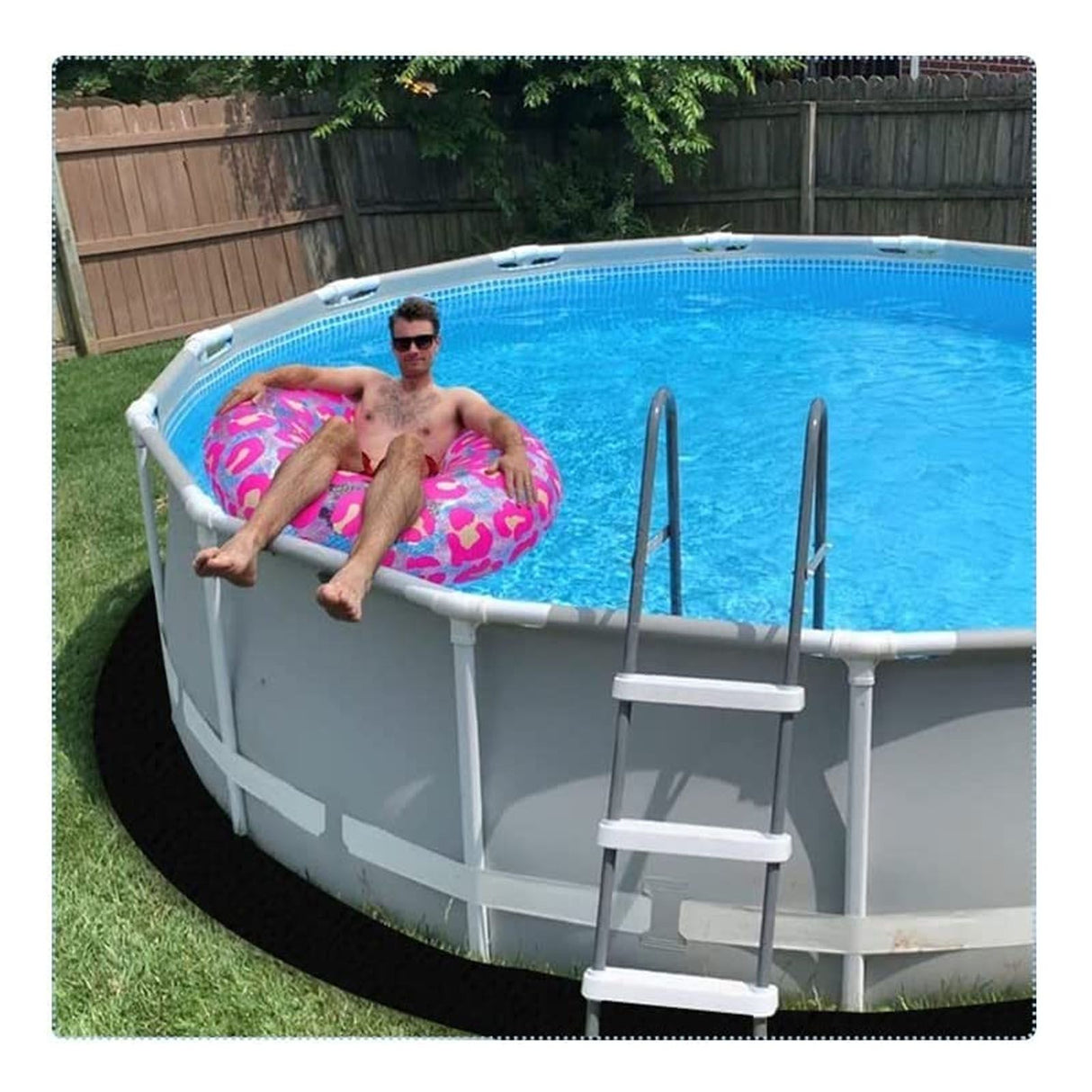 Round Swimming Pool Mat Swim Pool Liner Pad Ground Pool Felt Protection Cloth 4 Meters Black