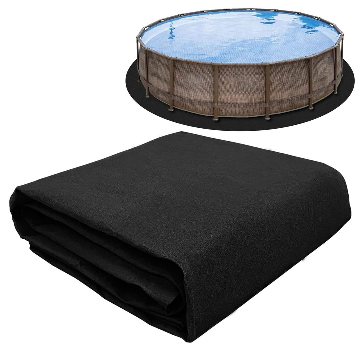 Round Swimming Pool Mat Swim Pool Liner Pad Ground Pool Felt Protection Cloth 4 Meters Black