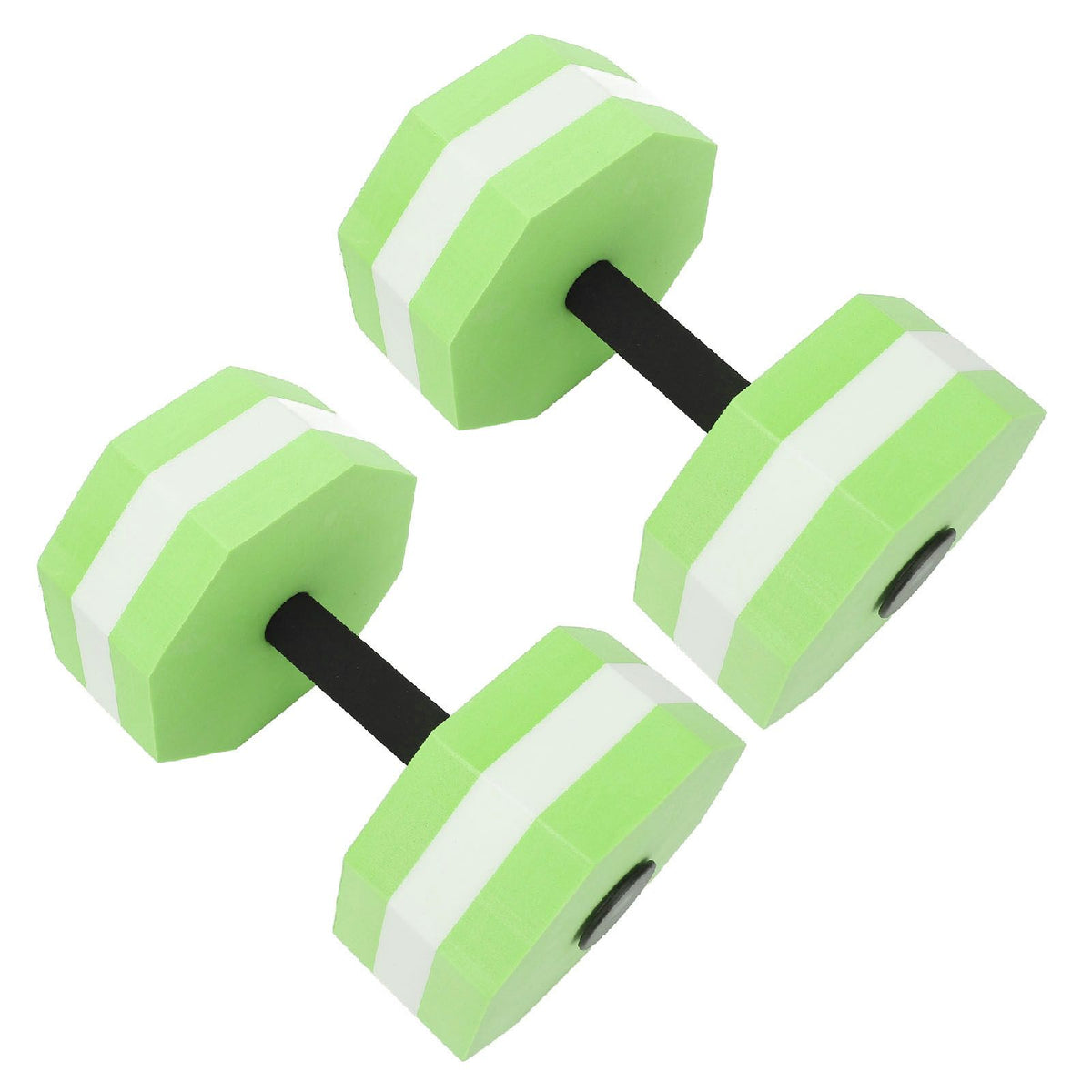 2Pcs High Density EVA Foam Dumbbell Set Aquatic Exercise Dumbbells for Men Women Indoor Swimming Pools Aerobic Fitness Rehabilitation Training Diamond Shaped Green White Green