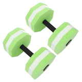 2Pcs High Density EVA Foam Dumbbell Set Aquatic Exercise Dumbbells for Men Women Indoor Swimming Pools Aerobic Fitness Rehabilitation Training Diamond Shaped Green White Green