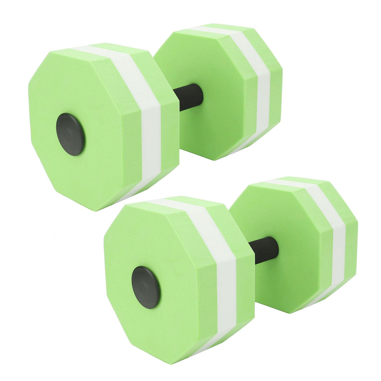 2Pcs High Density EVA Foam Dumbbell Set Aquatic Exercise Dumbbells for Men Women Indoor Swimming Pools Aerobic Fitness Rehabilitation Training Diamond Shaped Green White Green