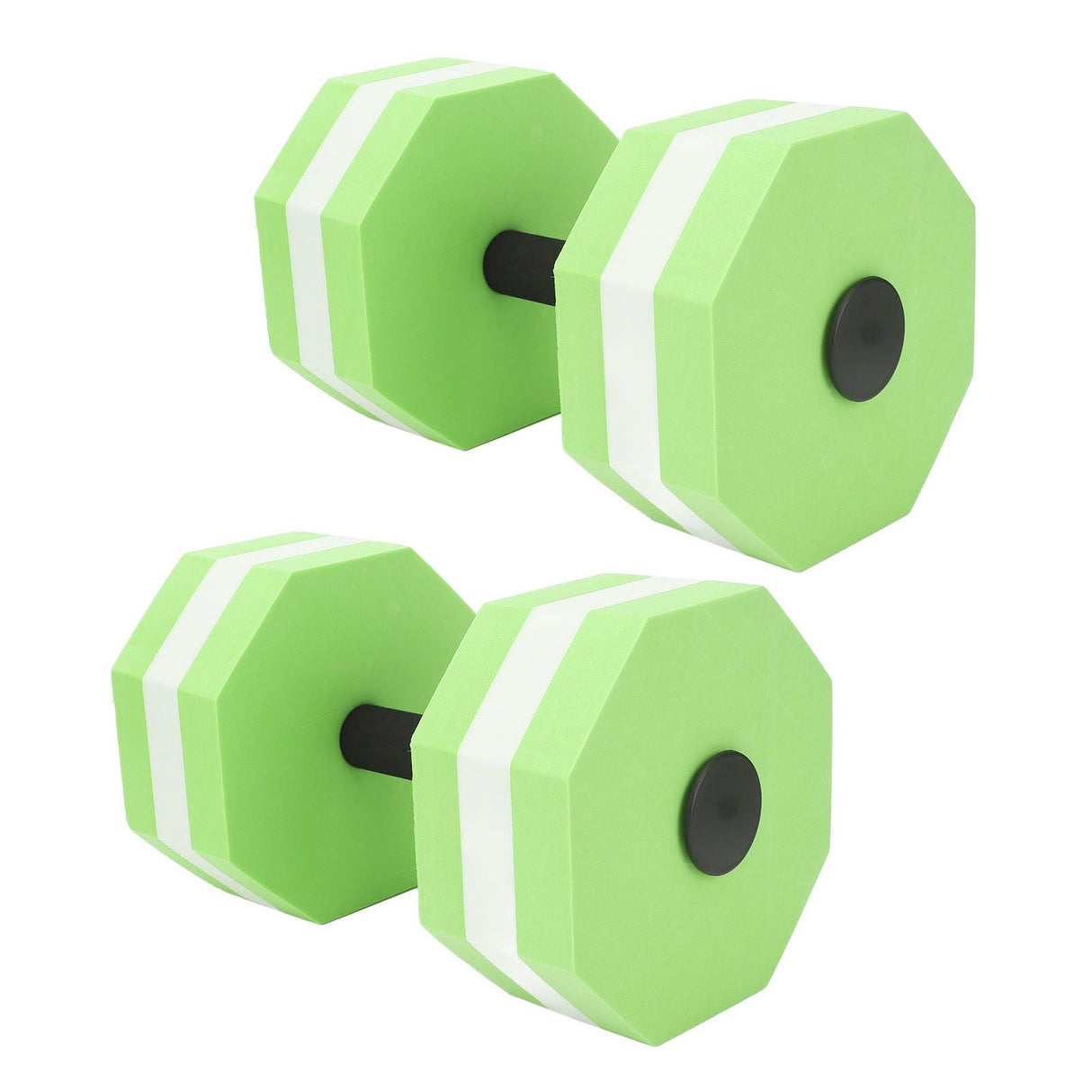 2Pcs High Density EVA Foam Dumbbell Set Aquatic Exercise Dumbbells for Men Women Indoor Swimming Pools Aerobic Fitness Rehabilitation Training Diamond Shaped Green White Green