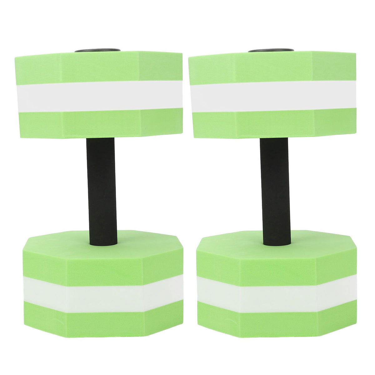 2Pcs High Density EVA Foam Dumbbell Set Aquatic Exercise Dumbbells for Men Women Indoor Swimming Pools Aerobic Fitness Rehabilitation Training Diamond Shaped Green White Green