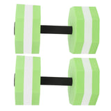2Pcs High Density EVA Foam Dumbbell Set Aquatic Exercise Dumbbells for Men Women Indoor Swimming Pools Aerobic Fitness Rehabilitation Training Diamond Shaped Green White Green - Low Angle