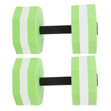 2Pcs High Density EVA Foam Dumbbell Set Aquatic Exercise Dumbbells for Men Women Indoor Swimming Pools Aerobic Fitness Rehabilitation Training Diamond Shaped Green White Green - Extra Image