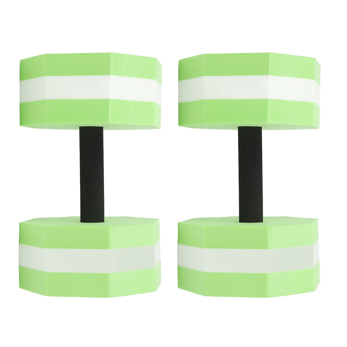 2Pcs High Density EVA Foam Dumbbell Set Aquatic Exercise Dumbbells for Men Women Indoor Swimming Pools Aerobic Fitness Rehabilitation Training Diamond Shaped Green White Green