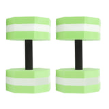 2Pcs High Density EVA Foam Dumbbell Set Aquatic Exercise Dumbbells for Men Women Indoor Swimming Pools Aerobic Fitness Rehabilitation Training Diamond Shaped Green White Green