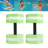2Pcs High Density EVA Foam Dumbbell Set Aquatic Exercise Dumbbells for Men Women Indoor Swimming Pools Aerobic Fitness Rehabilitation Training Diamond Shaped Green White Green