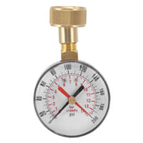 Water Pressure Gauge Aluminum Alloy Iron 0 to 200Psi Universal Water Pressure Test Gauge with 3/4 Female Hose Thread for Replacement