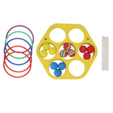 Ring Throw Pool Game Toy EVA Floating Foam with Balls for Kids Adults Water Sports Outdoor Party Hexagonal Circle - Low Angle