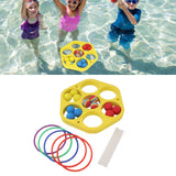 Ring Throw Pool Game Toy EVA Floating Foam with Balls for Kids Adults Water Sports Outdoor Party Hexagonal Circle - Extra Image