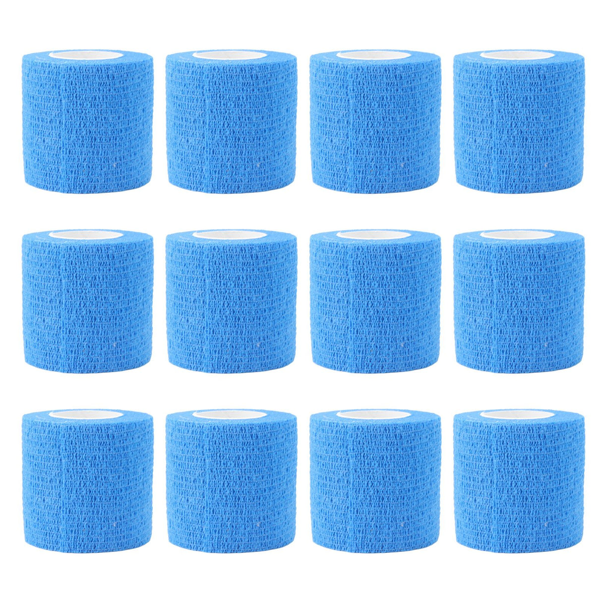12 Pack 4.5M Animal Elastic Bandage Self Adhesive Cow Hoof Repairing Bandage Non Woven Polyester Waterproof for Livestock Blue