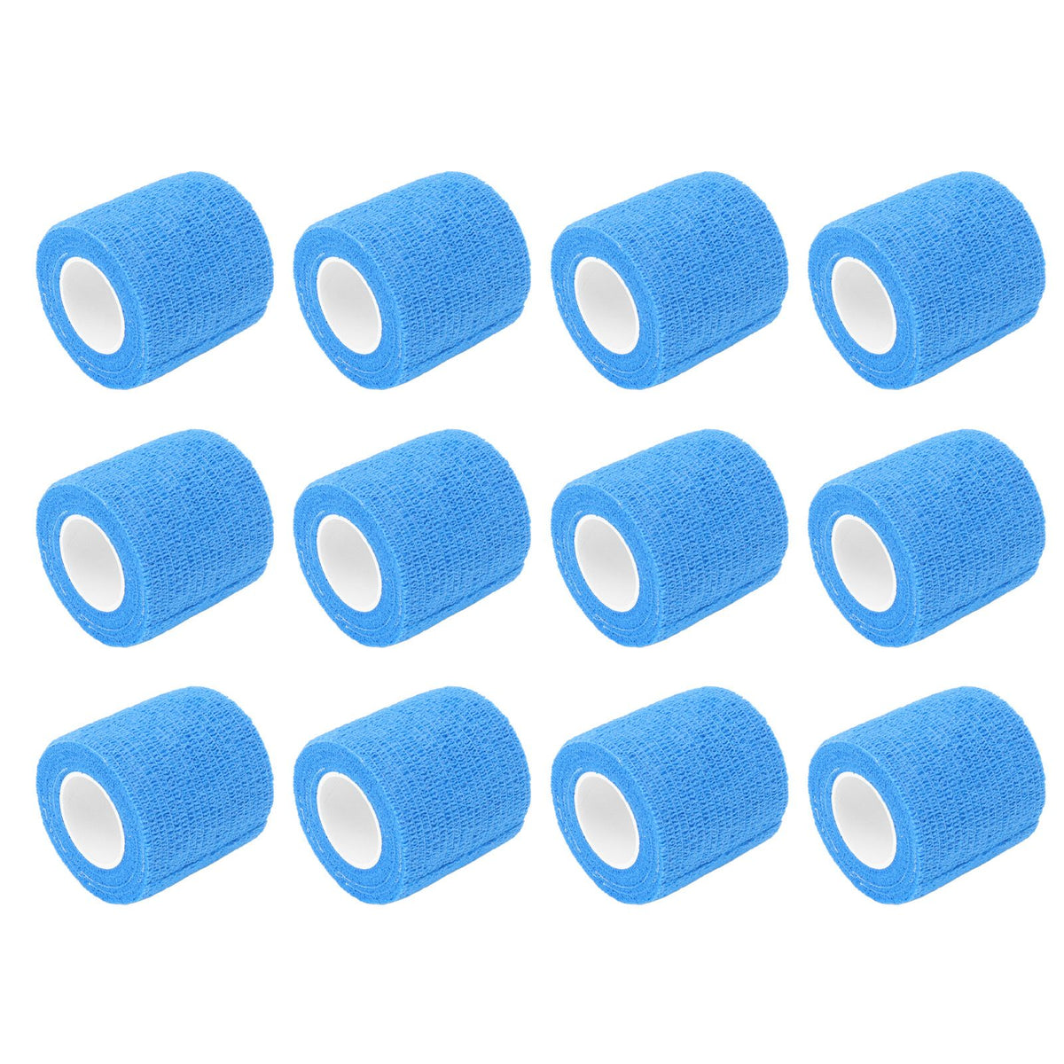 12 Pack 4.5M Animal Elastic Bandage Self Adhesive Cow Hoof Repairing Bandage Non Woven Polyester Waterproof for Livestock Blue