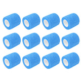 12 Pack 4.5M Animal Elastic Bandage Self Adhesive Cow Hoof Repairing Bandage Non Woven Polyester Waterproof for Livestock Blue - Front View