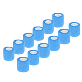 12 Pack 4.5M Animal Elastic Bandage Self Adhesive Cow Hoof Repairing Bandage Non Woven Polyester Waterproof for Livestock Blue - Side View