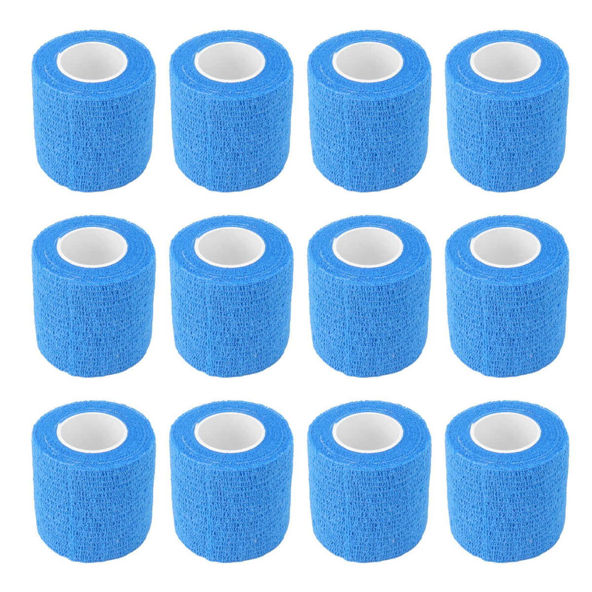12 Pack 4.5M Animal Elastic Bandage Self Adhesive Cow Hoof Repairing Bandage Non Woven Polyester Waterproof for Livestock Blue