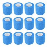 12 Pack 4.5M Animal Elastic Bandage Self Adhesive Cow Hoof Repairing Bandage Non Woven Polyester Waterproof for Livestock Blue - 45-Degree Angle