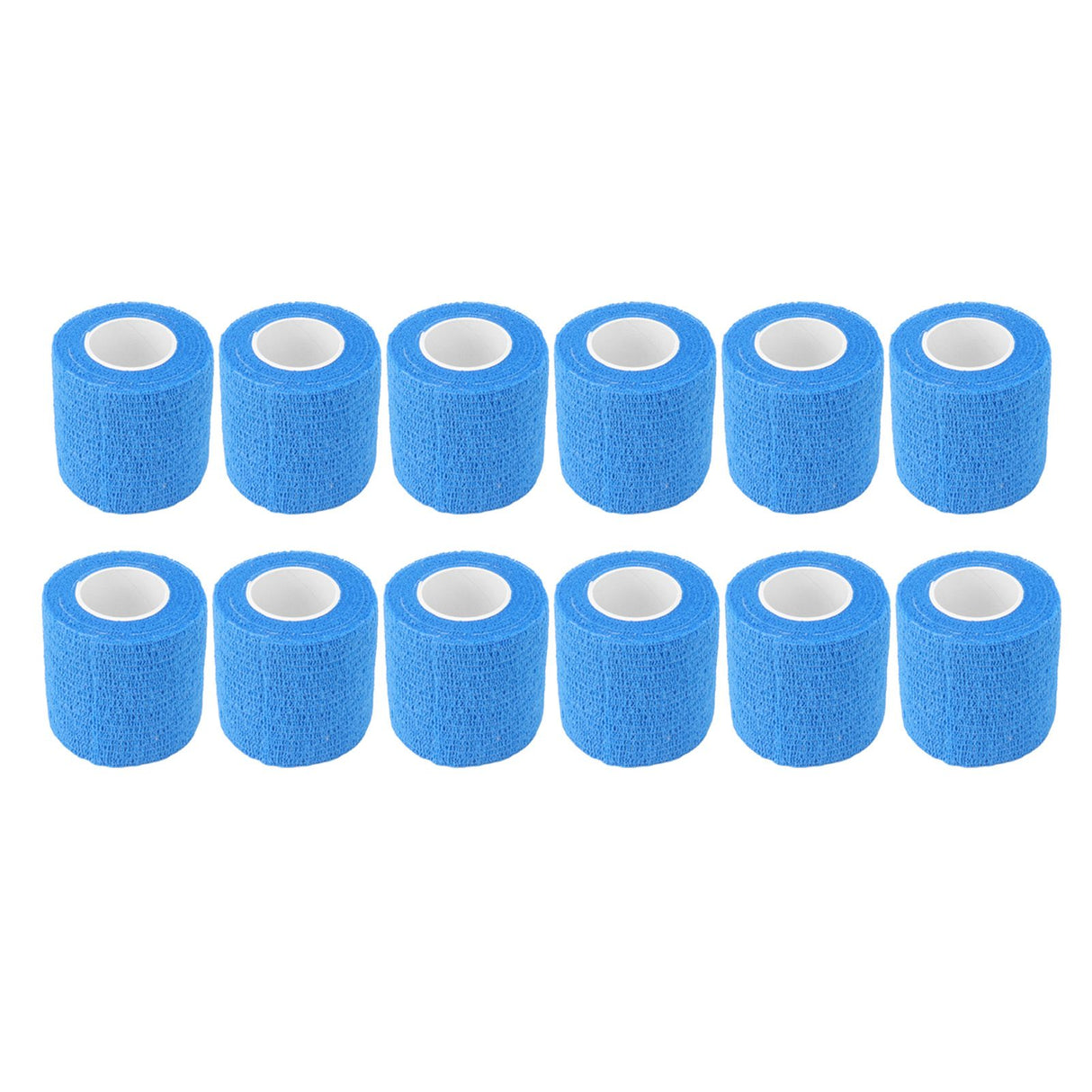 12 Pack 4.5M Animal Elastic Bandage Self Adhesive Cow Hoof Repairing Bandage Non Woven Polyester Waterproof for Livestock Blue