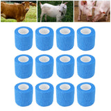 12 Pack 4.5M Animal Elastic Bandage Self Adhesive Cow Hoof Repairing Bandage Non Woven Polyester Waterproof for Livestock Blue - Extra Image