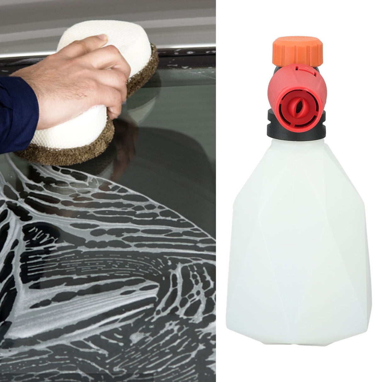 Car Foam Sprayer 500ml Portable High Pressure Foam Blaster with 1/4 Inch Quick Connector for Garden Car Washing Rhombus