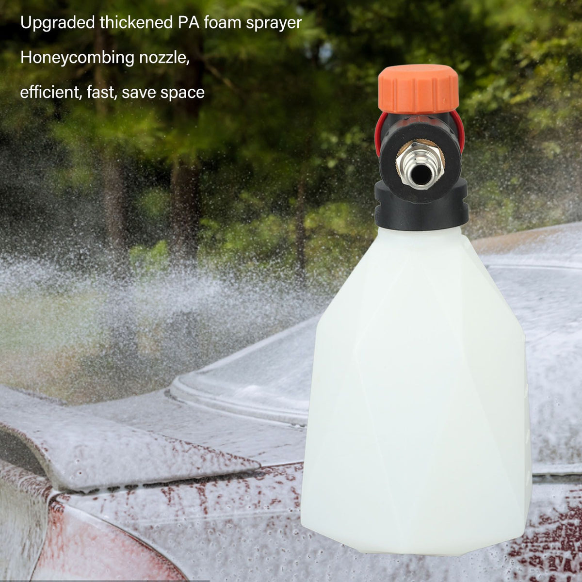 Car Foam Sprayer 500ml Portable High Pressure Foam Blaster with 1/4 Inch Quick Connector for Garden Car Washing Rhombus