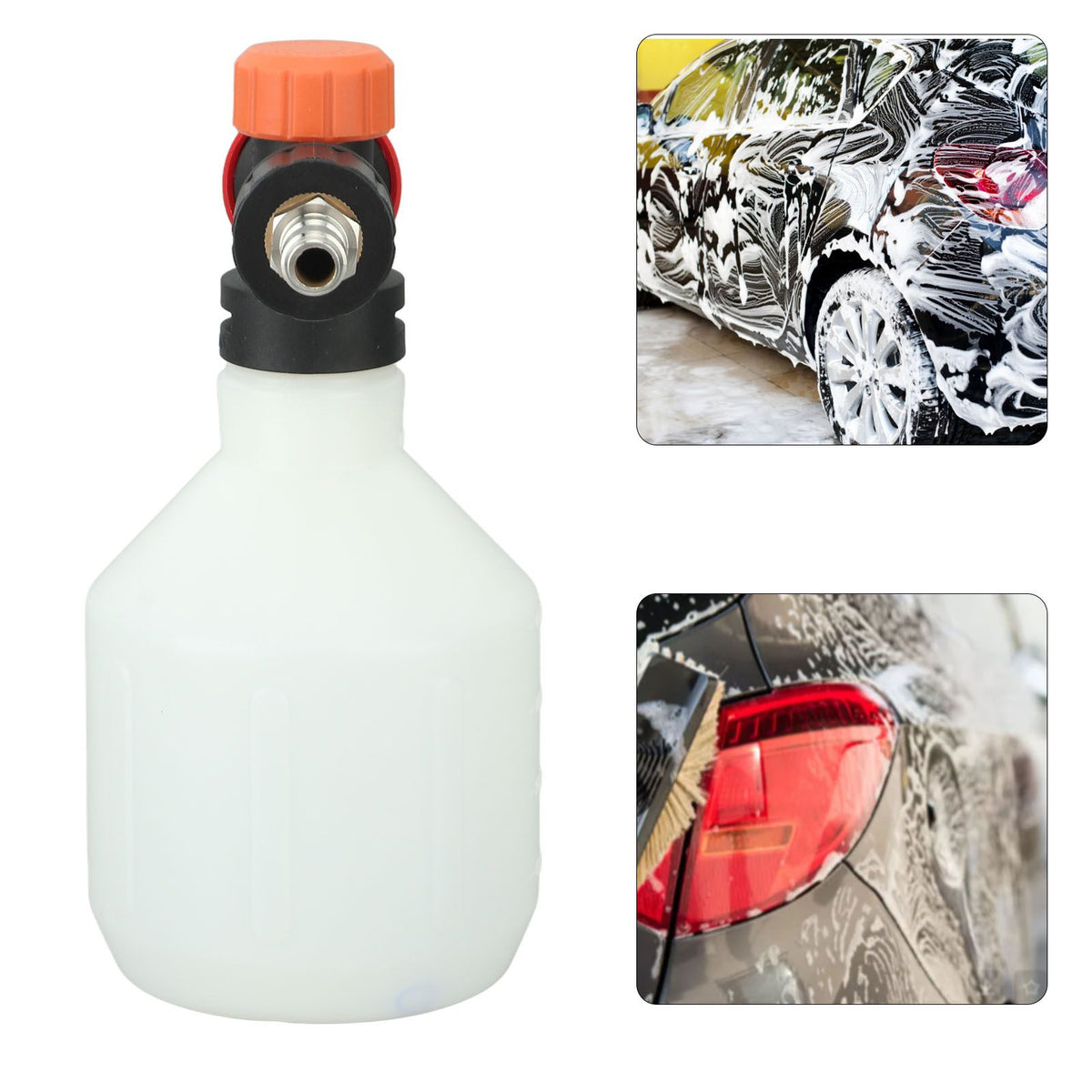 Car Foam Sprayer 500ml Portable High Pressure Foam Blaster with 1/4 Inch Quick Connector for Garden Car Washing Round