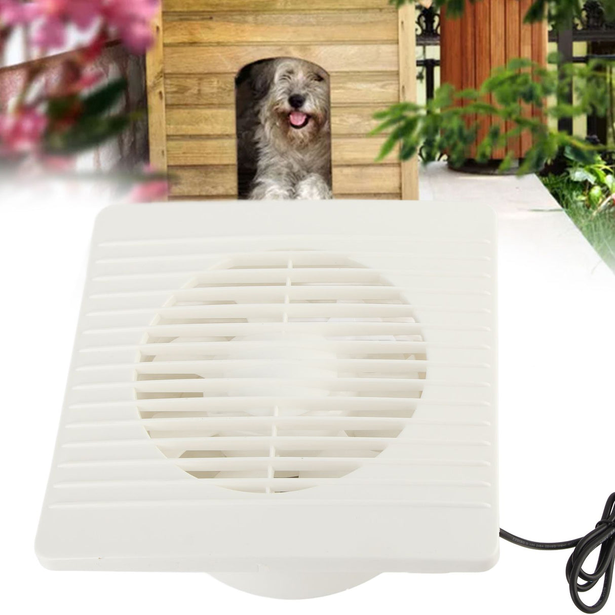Solar Exhaust Fan 50W 6in ABS Protective Mesh IP67 Waterproof Ventilator for Greenhouses Pet Houses