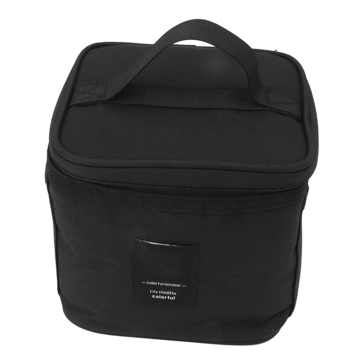 Spice Bottle Carry Bag Removable Inner Divider Oxford Cloth Portable Seasoning Jar Bag for BBQ Picnic Camping Black