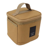 Spice Bottle Carry Bag Removable Inner Divider Oxford Cloth Portable Seasoning Jar Bag for BBQ Picnic Camping Khaki - Side View