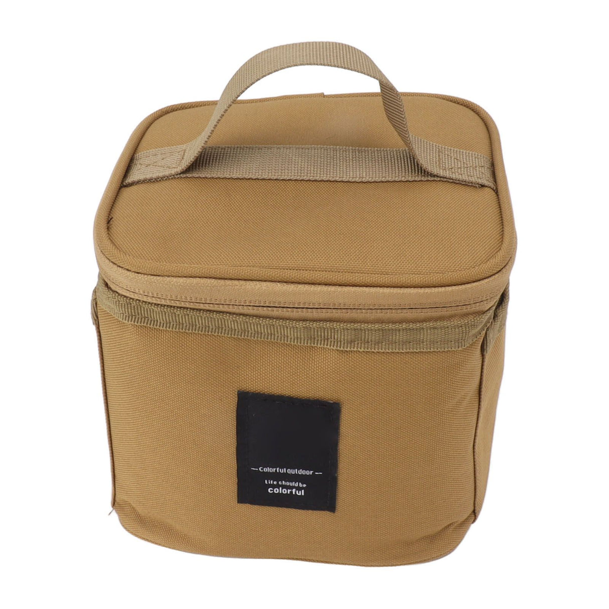 Spice Bottle Carry Bag Removable Inner Divider Oxford Cloth Portable Seasoning Jar Bag for BBQ Picnic Camping Khaki