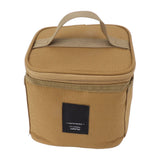 Spice Bottle Carry Bag Removable Inner Divider Oxford Cloth Portable Seasoning Jar Bag for BBQ Picnic Camping Khaki