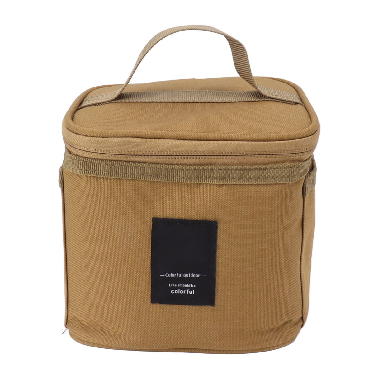 Spice Bottle Carry Bag Removable Inner Divider Oxford Cloth Portable Seasoning Jar Bag for BBQ Picnic Camping Khaki